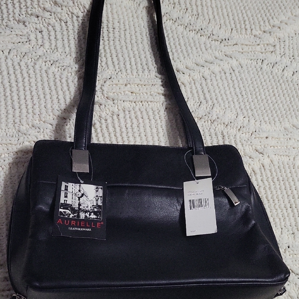 Aurielle Elegant Black Leather Shoulder Bag